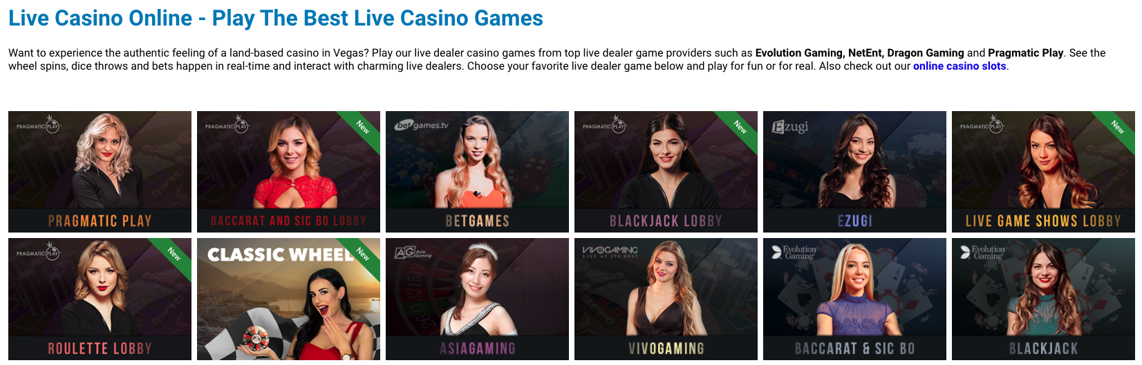 Vegas Casino - live Casino online