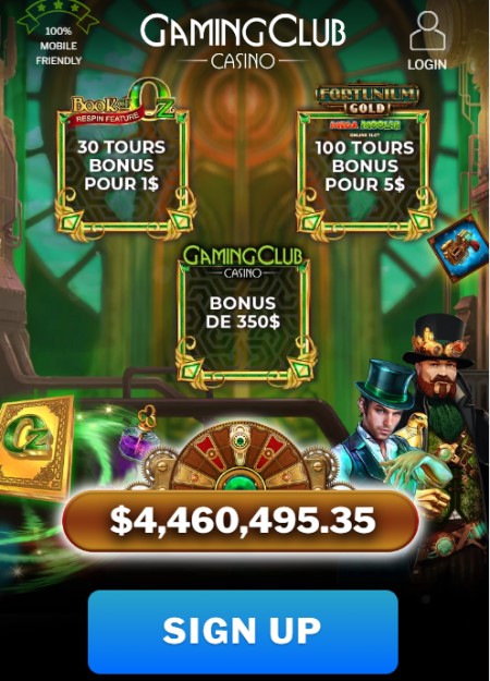 Gaming Club bonus poster mobile